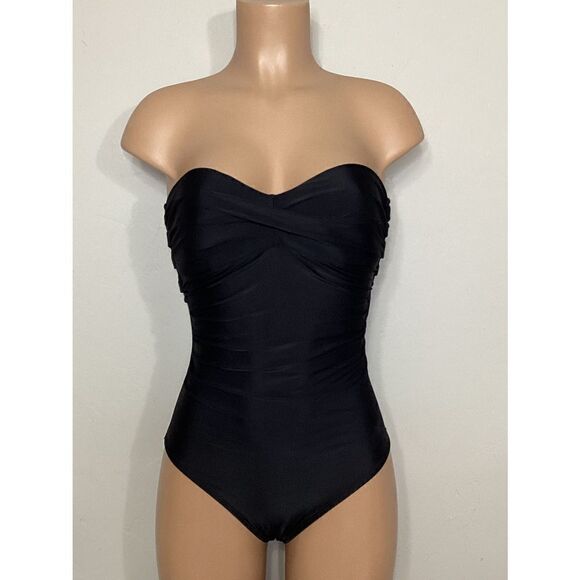 New. Pilyq black bandeau multi-way swimsuit with tummy control - Picture 11 of 14